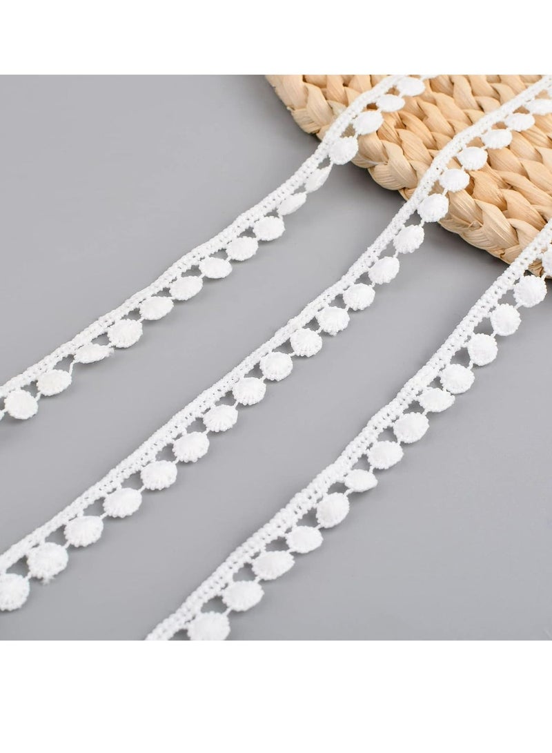 سيسلي شريط دانتيل أبيض أنيق – 15 ياردة (1.3 سم) – دانتيل مزخرف بالأزهار للخيّاطة، الحرف اليدوية، فساتين الزفاف والديكور - Image 3